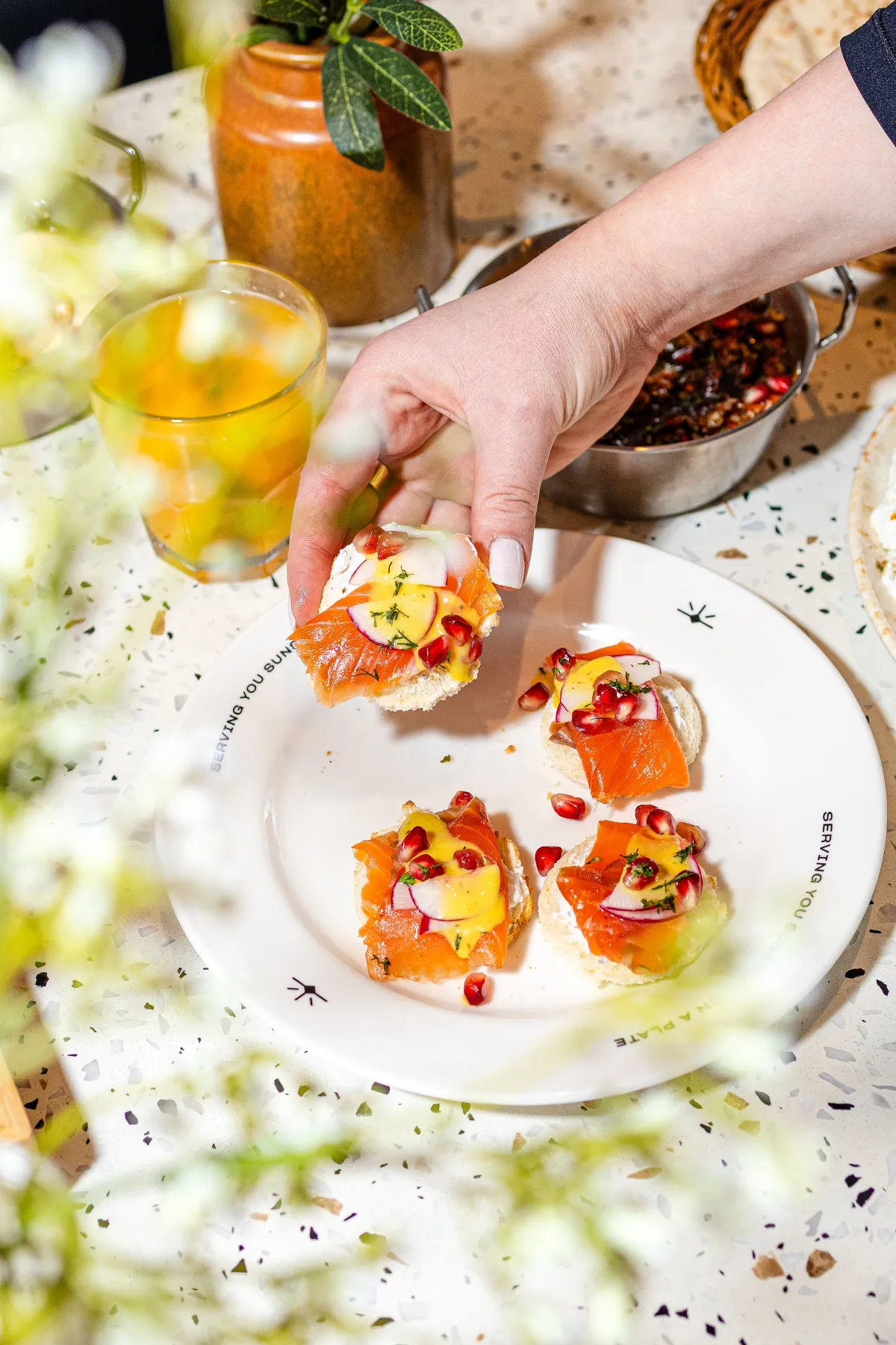 Eggstatic signature brunch dishes — Eggs Benedict and shakshuka