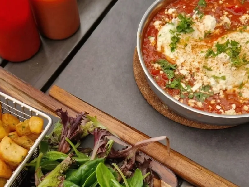 Brunch dishes at Eggstatic Toronto Bayview